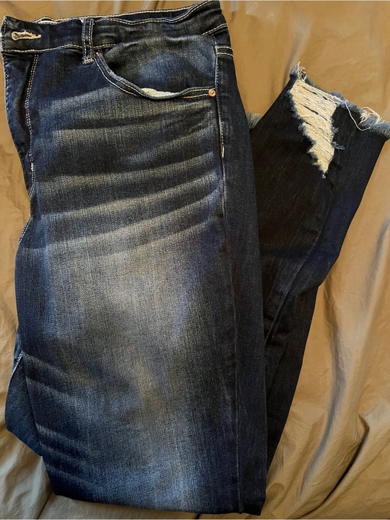 BKE Denim - Women’s BKE PARKER Dark Blue Distressed Skinny Jeans